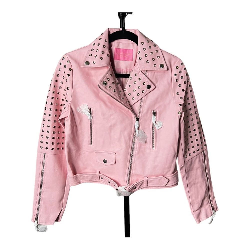 AZALEA WANG ROSALITA FAUX LEATHER MOTO CROPPED